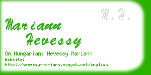 mariann hevessy business card